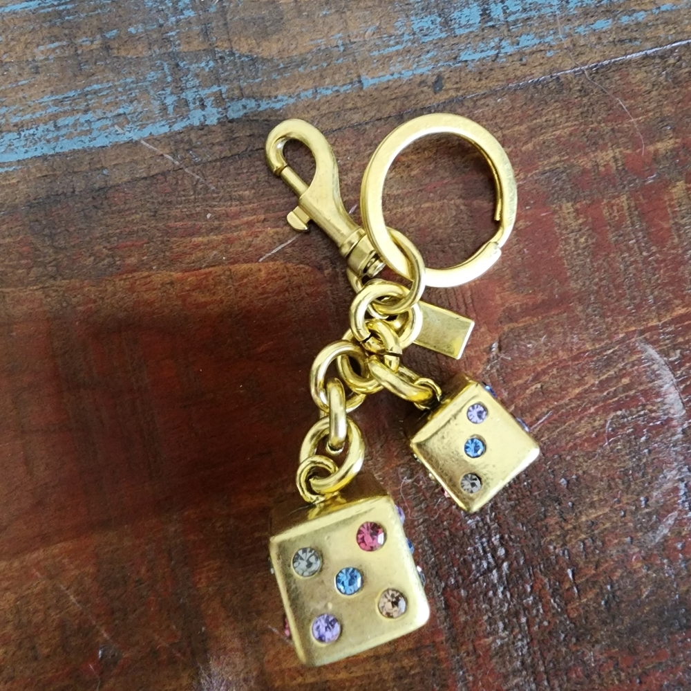 Gold Purse Charm Roll The Dice Cascino Keychain